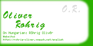 oliver rohrig business card